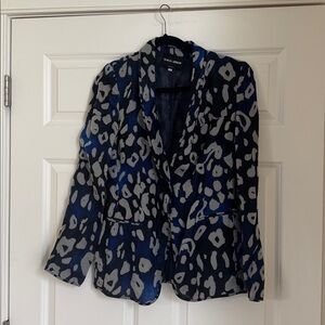 Giorgio Armani Abstract Blue and Gray Blazer